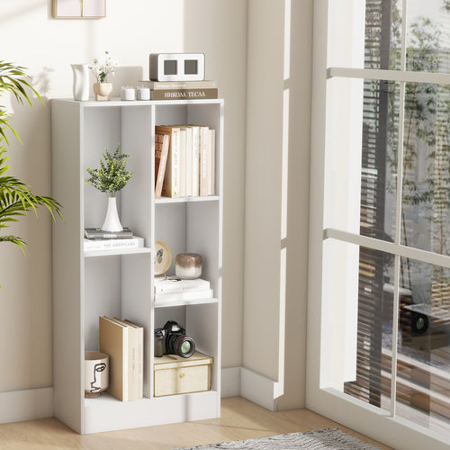 41 Inches 5-Cube Floor Bookcase, With Anti-Tipping Kits, White