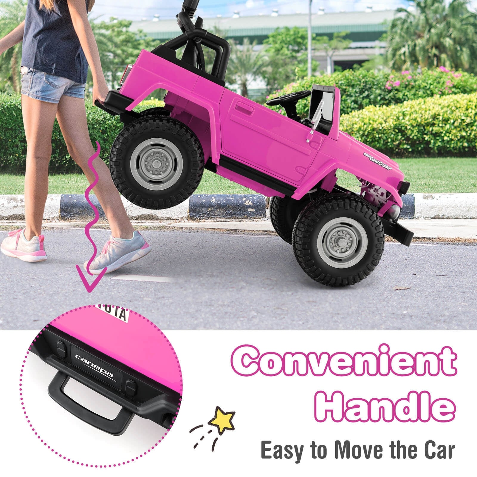 12V 2-Seat Kids Ride On Car, With 2.4G Remote Control, Pink Powered Ride On Toys at Gallery Canada
