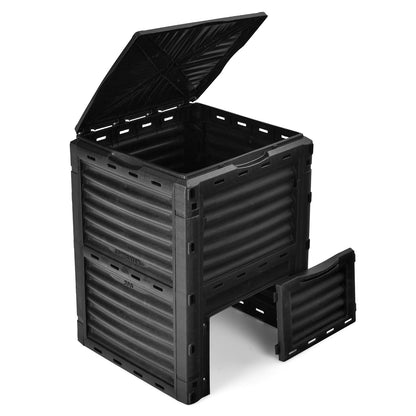 80-Gallon Outdoor Composter, Large Openable Lid, Bottom Exit Door, Black Garden Tools at Gallery Canada