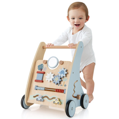 Wooden Baby Push Pull Walker, Multi-Activity Learning Center, Blue Baby Gyms & Playmats at Gallery Canada