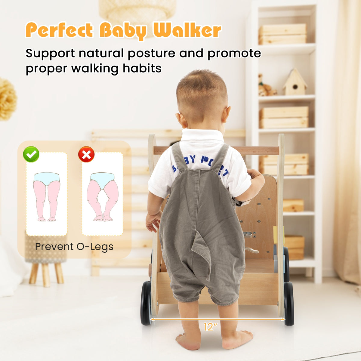 Wooden Baby Push Pull Walker, Multi-Activity Learning Center, Blue Baby Gyms & Playmats at Gallery Canada