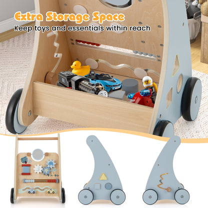 Wooden Baby Push Pull Walker, Multi-Activity Learning Center, Blue Baby Gyms & Playmats at Gallery Canada