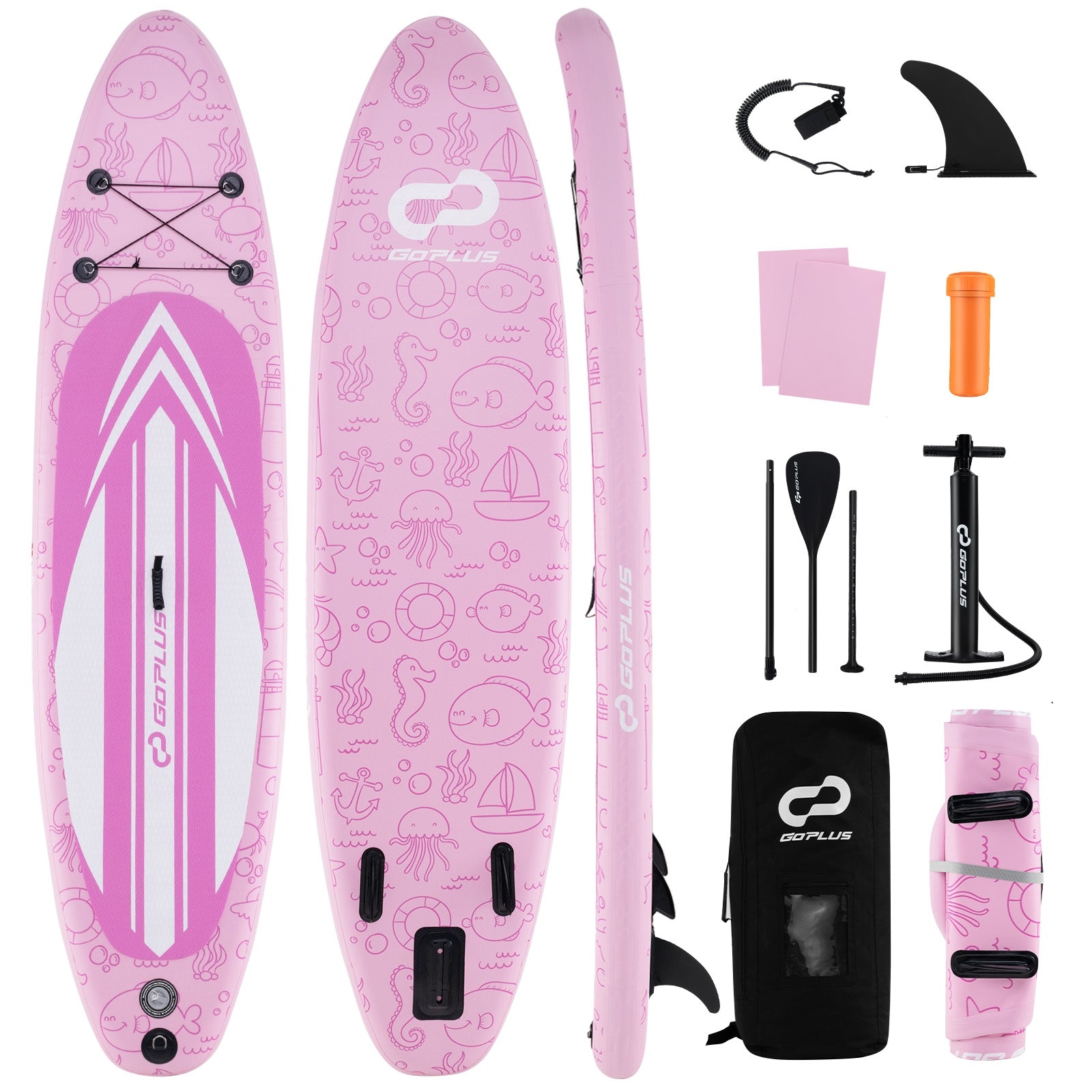 Inflatable Stand Up Paddle Board, 3 Fins, Backpack, S Surfing Options at Gallery Canada
