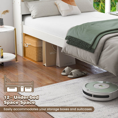 Twin Size Bed Frame With Storage Headboard, Charging Station, White Toddler Beds at Gallery Canada