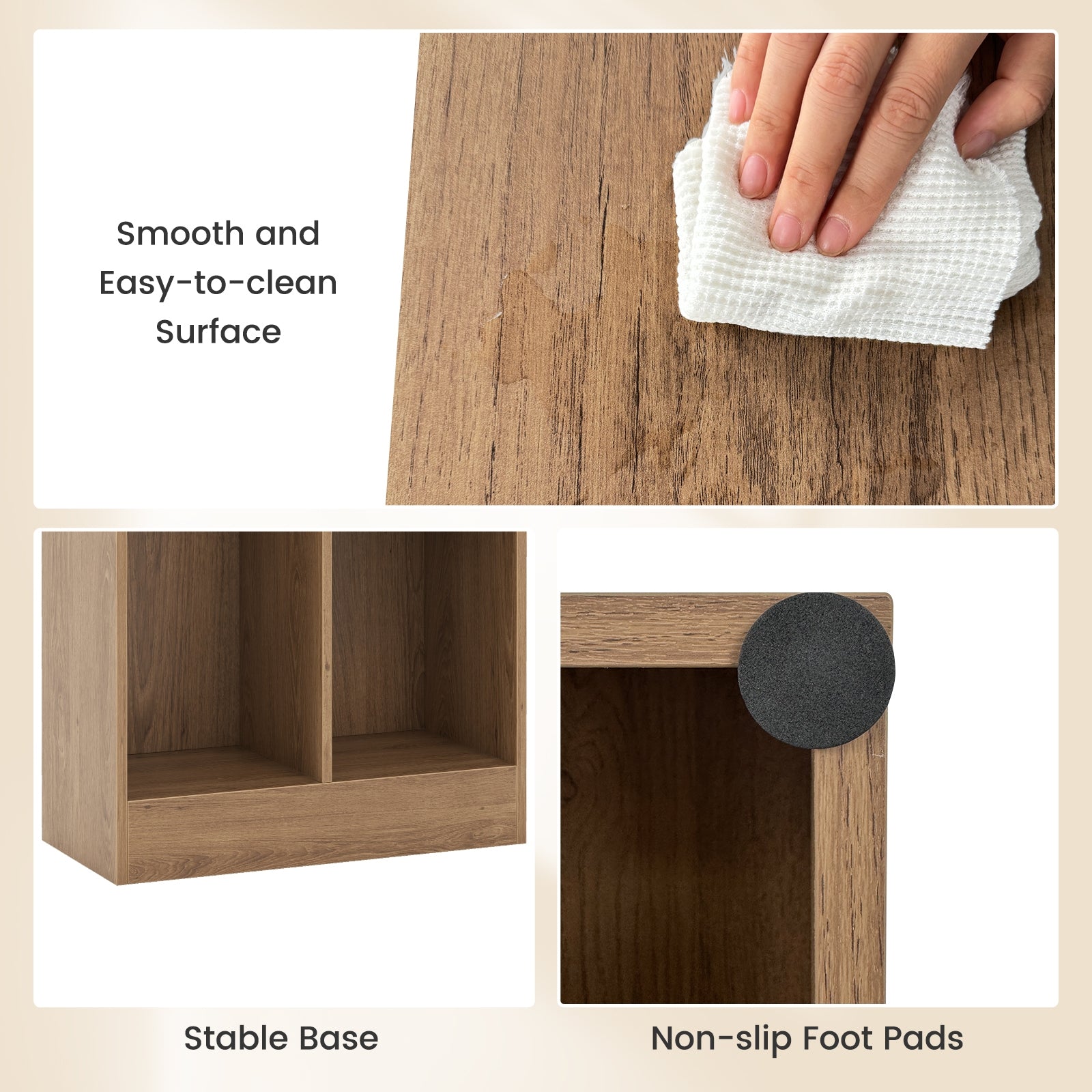 41 Inches 5-Cube Floor Bookcase, With Anti-Tipping Kits, Natural Bookcases at Gallery Canada