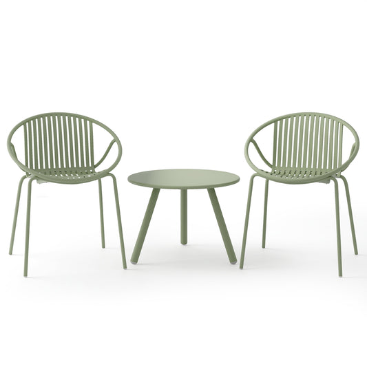 Patio Conversation Set, Round Coffee Table, 2 Chairs, Green Patio Conversation Sets Green at Gallery Canada