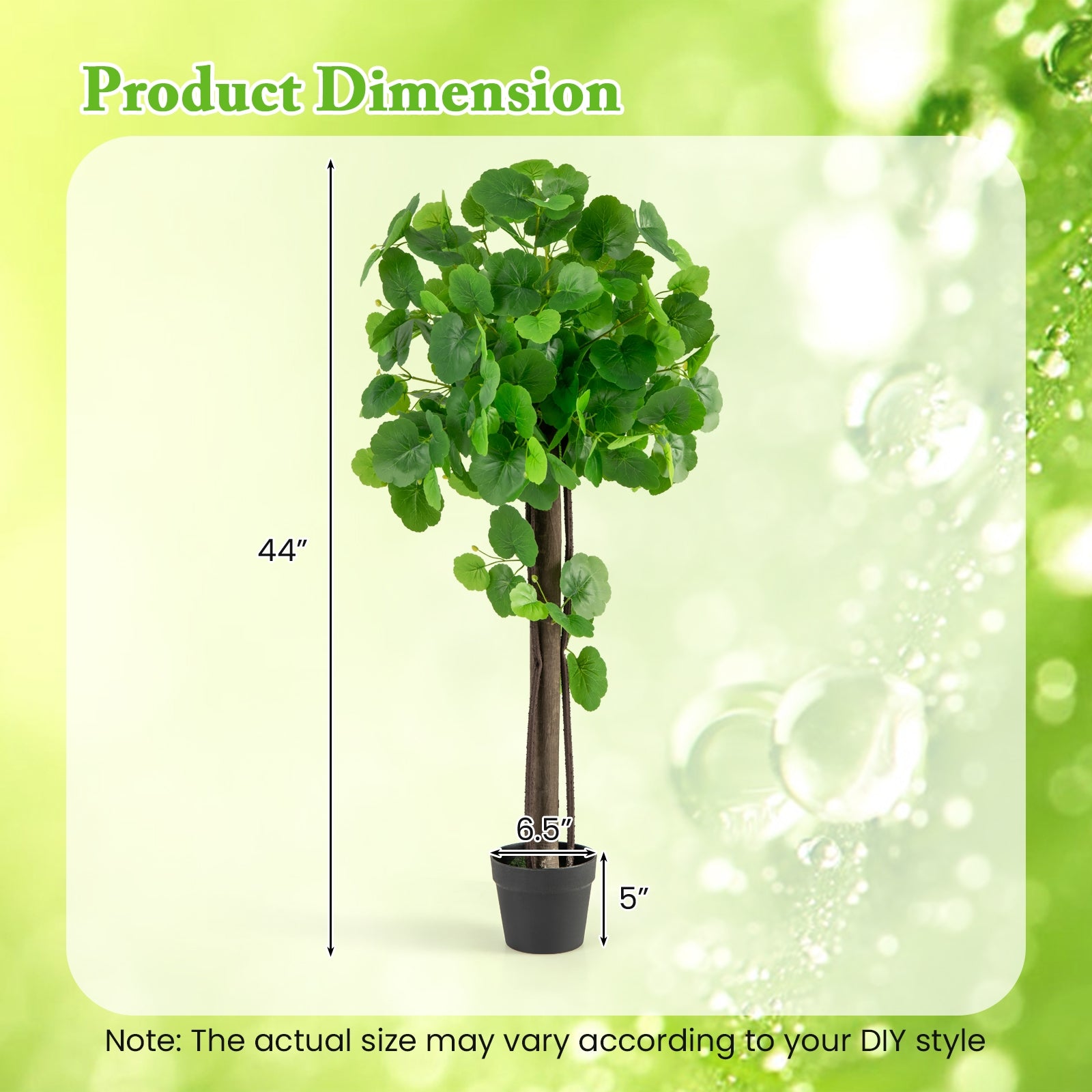 44 Inch Artificial Crabapple Tree, Adjustable Branches, Green Faux Plants at Gallery Canada