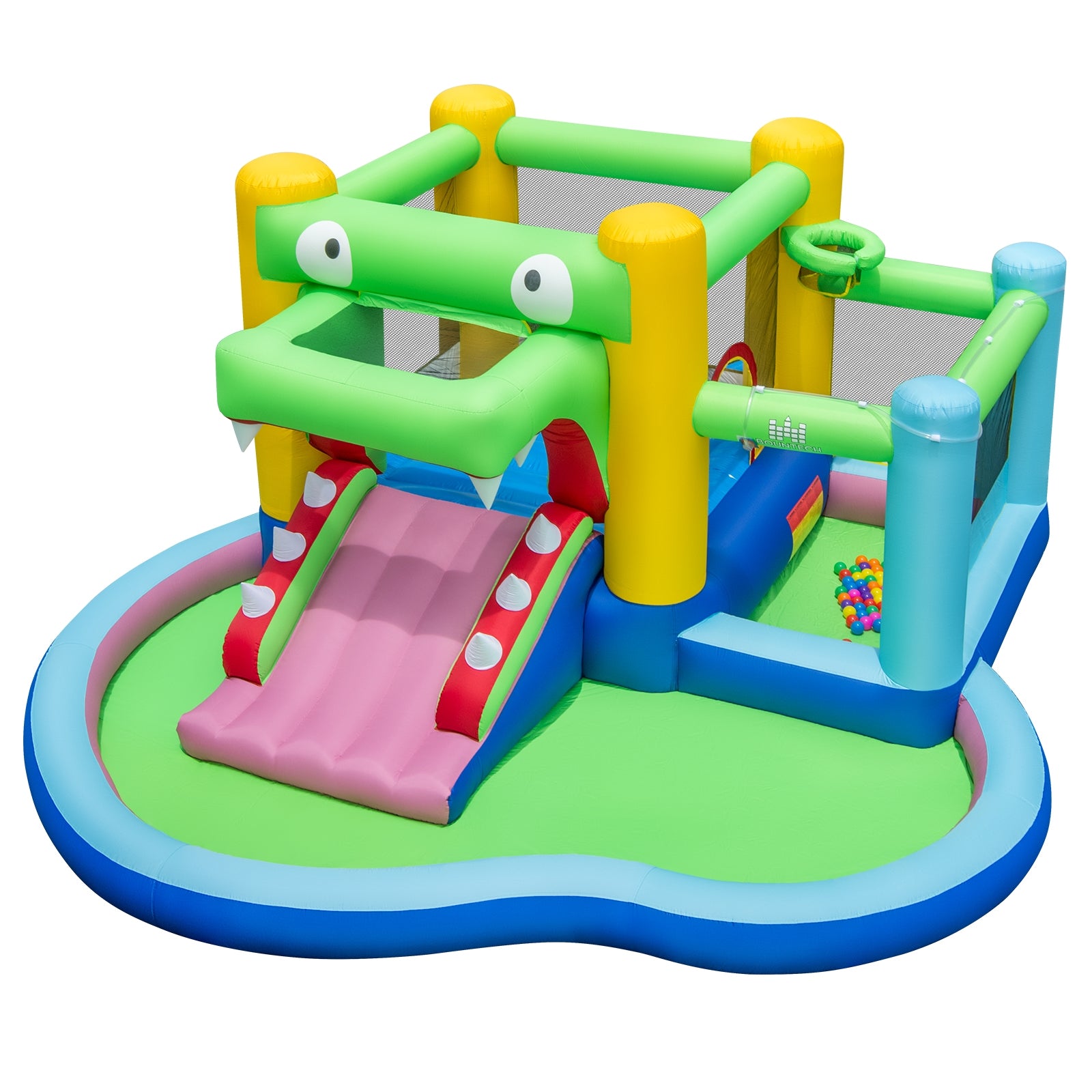 Inflatable Bounce House With Slide, Splash Pool, 680W Blower, Multicolor Bounce House at Gallery Canada