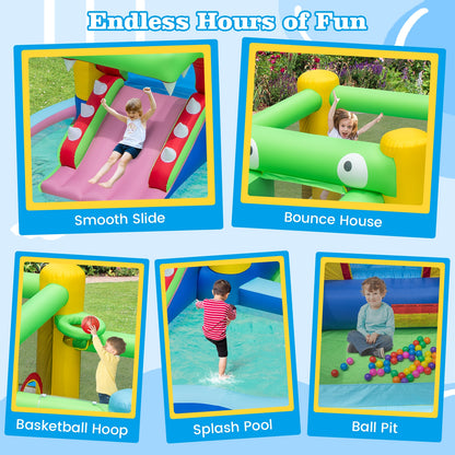 Inflatable Bounce House With Slide, Splash Pool, 680W Blower, Multicolor Bounce House at Gallery Canada