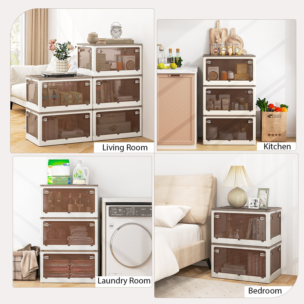 3-Pack Stackable Storage Bins With Lids, 18 Gal, White Cabinets & Chests at Gallery Canada