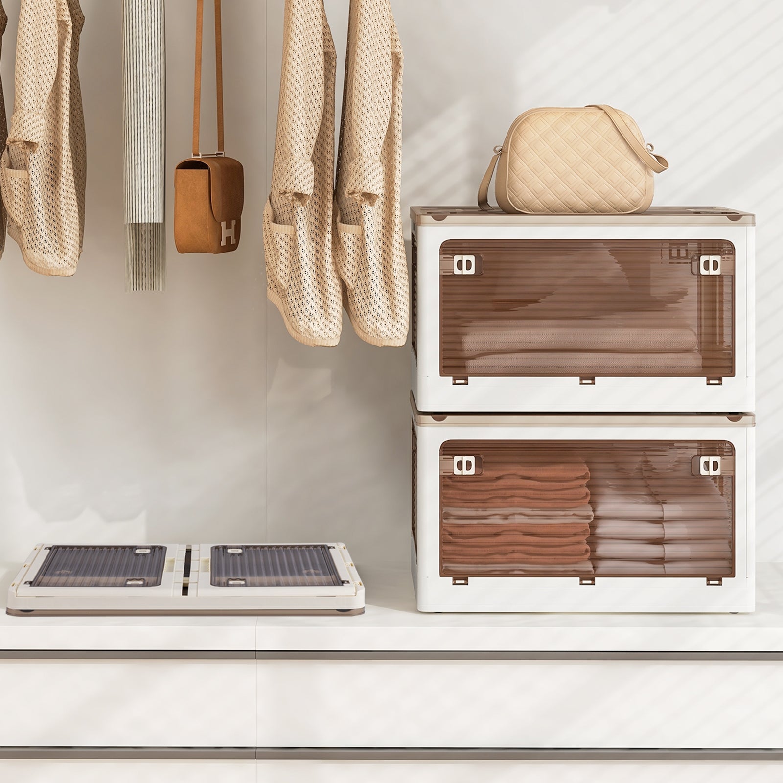 3-Pack Stackable Storage Bins With Lids, 11.5 Gal, White Cabinets & Chests at Gallery Canada