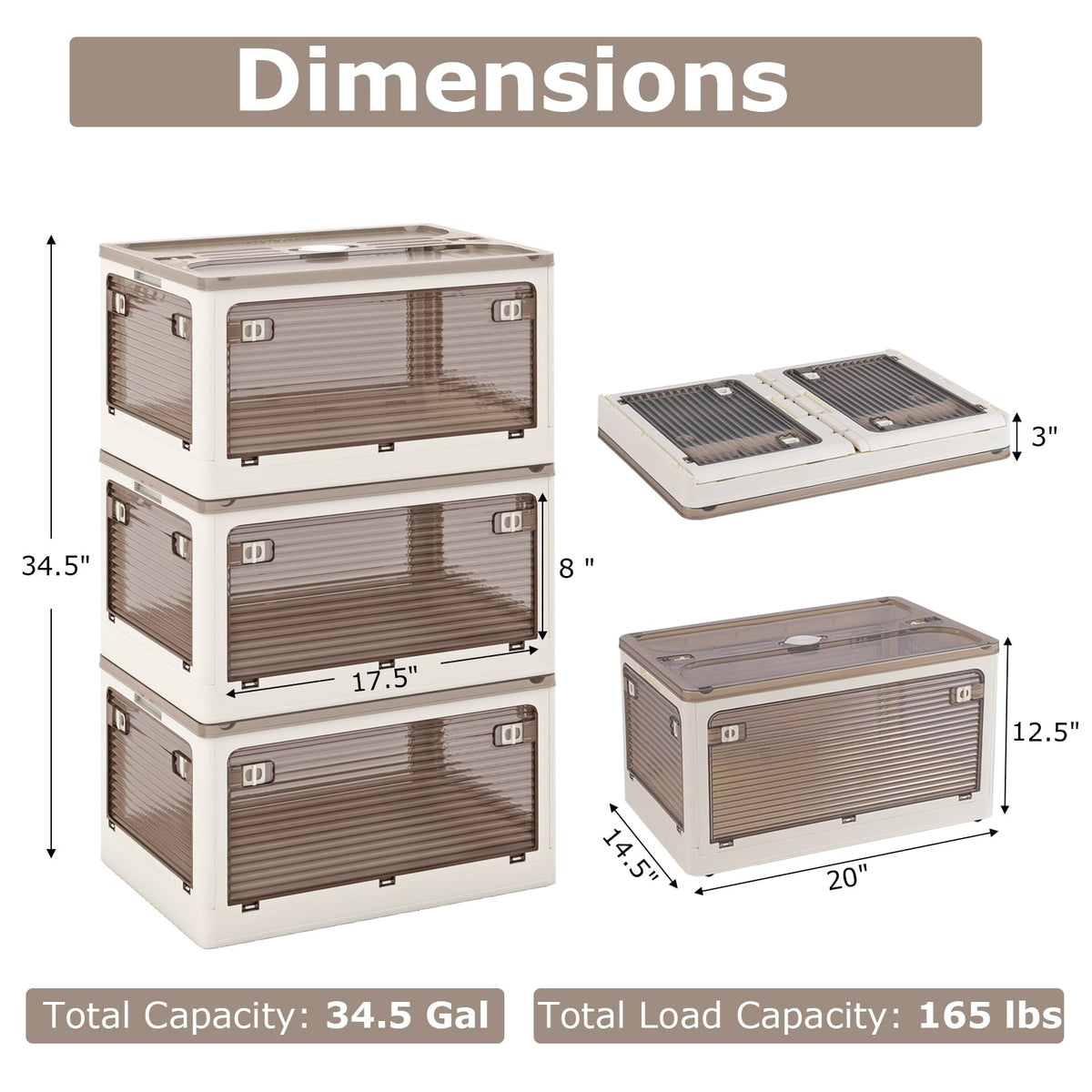 3-Pack Stackable Storage Bins With Lids, 11.5 Gal, White Cabinets & Chests at Gallery Canada