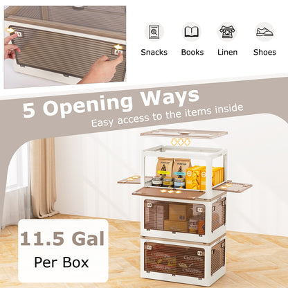 3-Pack Stackable Storage Bins With Lids, 11.5 Gal, White Cabinets & Chests at Gallery Canada