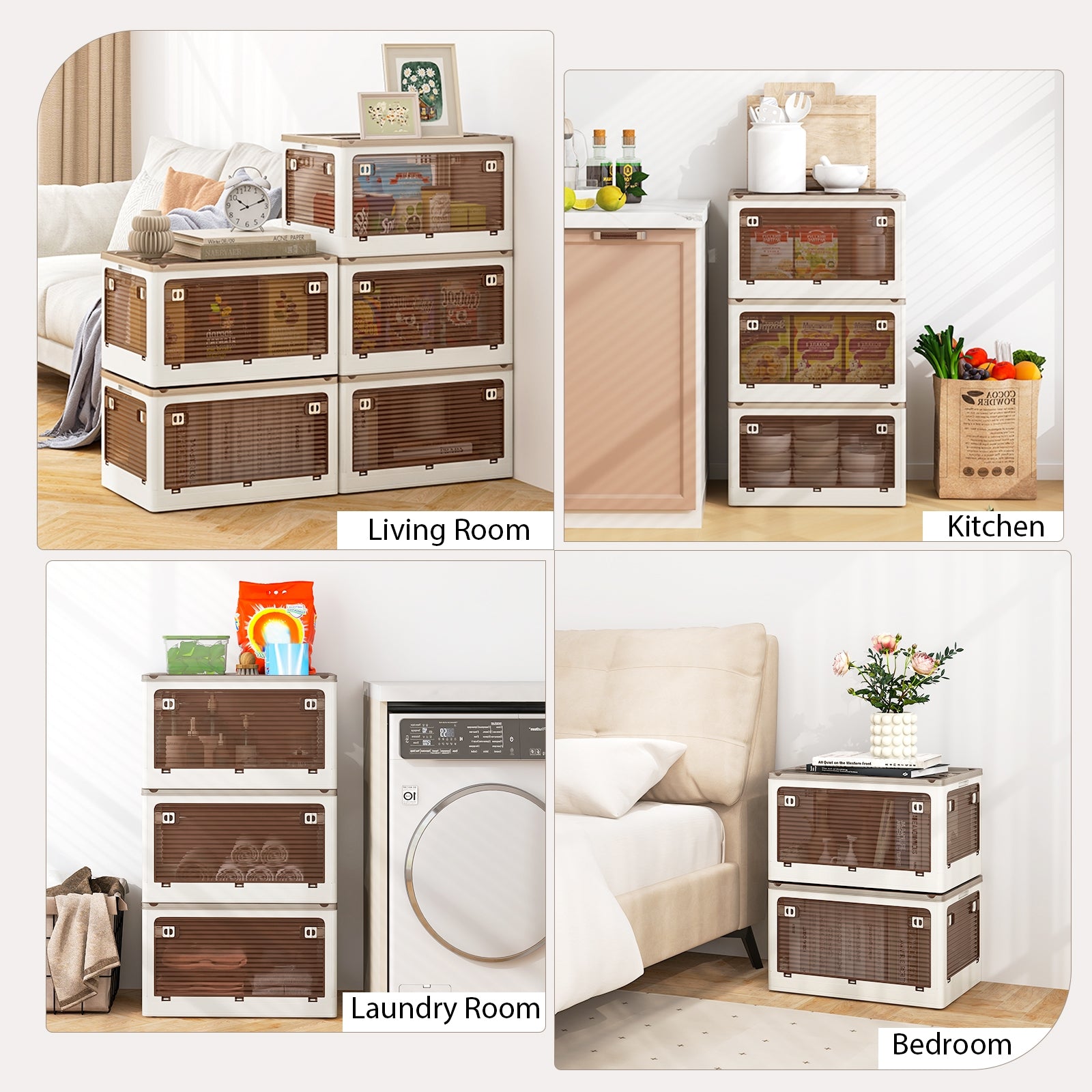 3-Pack Stackable Storage Bins With Lids, 11.5 Gal, White Cabinets & Chests at Gallery Canada