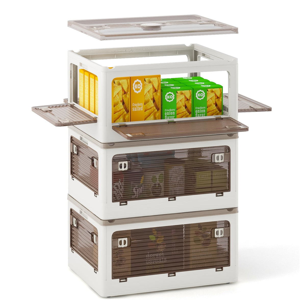 Stackable Storage Bins, 8 Gal, 3-Pack With Lids, White Cabinets & Chests at Gallery Canada