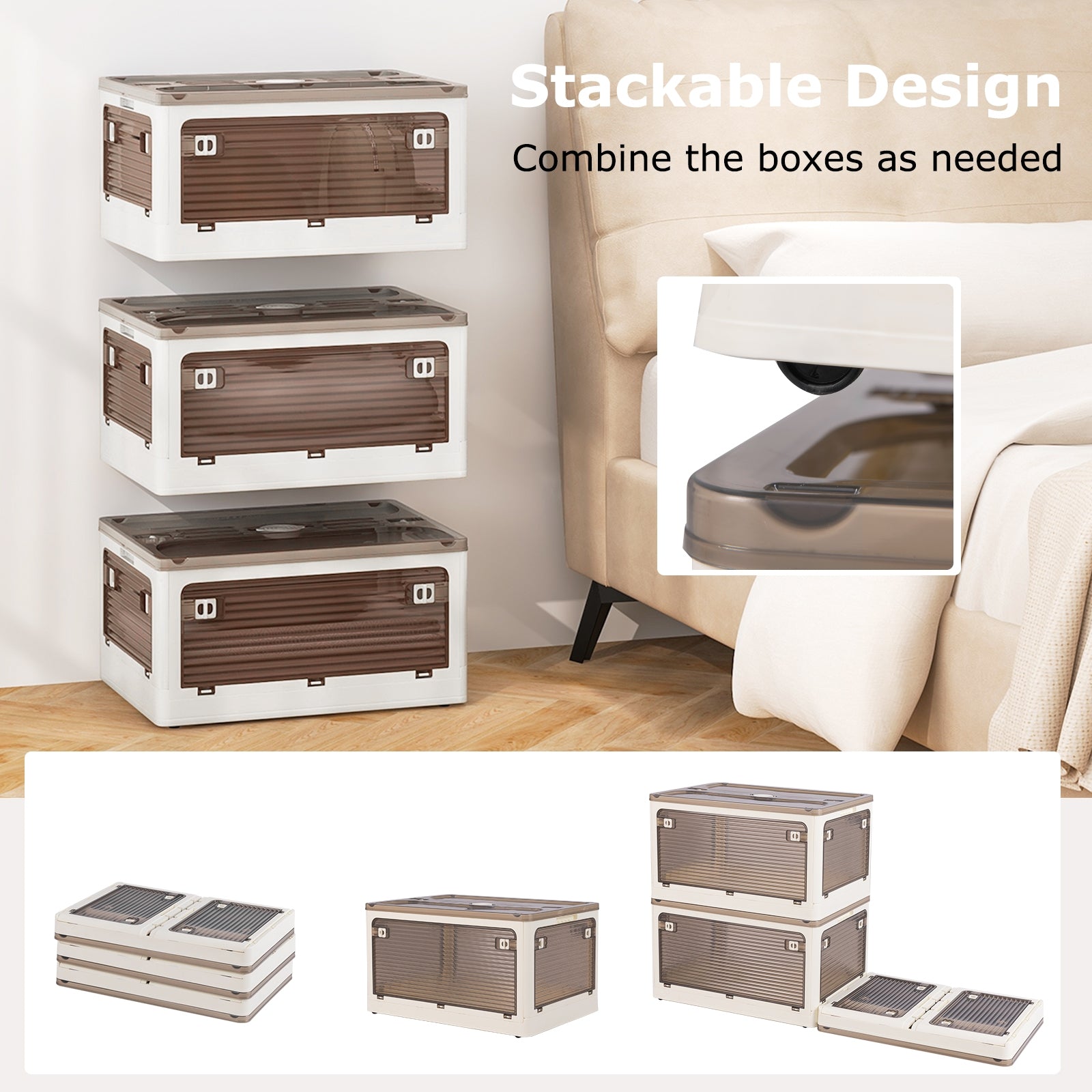 Stackable Storage Bins, 8 Gal, 3-Pack With Lids, White Cabinets & Chests at Gallery Canada