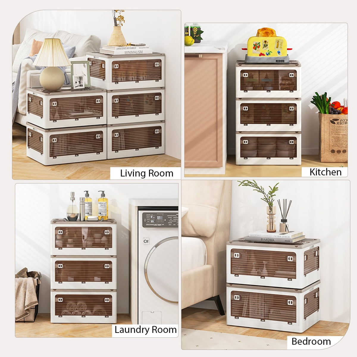 Stackable Storage Bins, 8 Gal, 3-Pack With Lids, White Cabinets & Chests at Gallery Canada