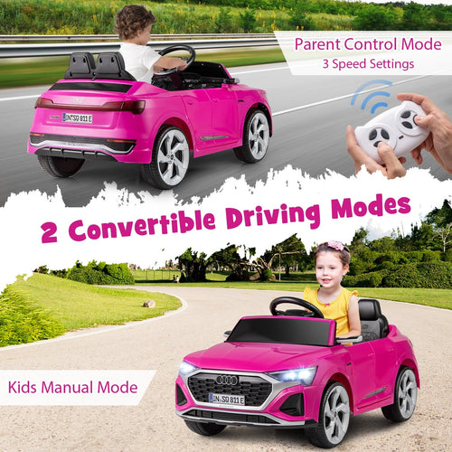 Kids Ride On Car, 12V, Remote Control, 3 Speeds, Pink