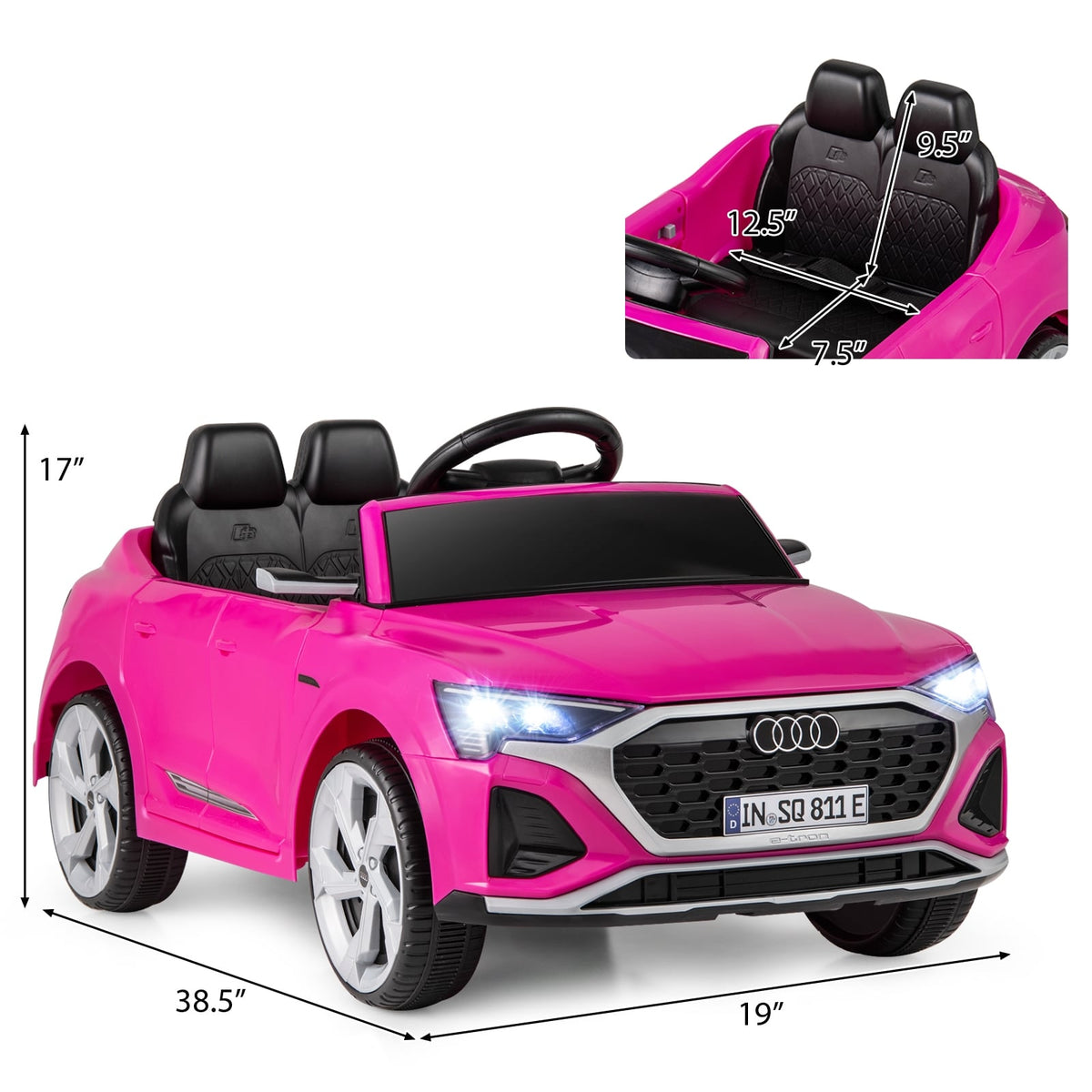 Kids Ride On Car, 12V, Remote Control, 3 Speeds, Pink Powered Ride On Toys at Gallery Canada