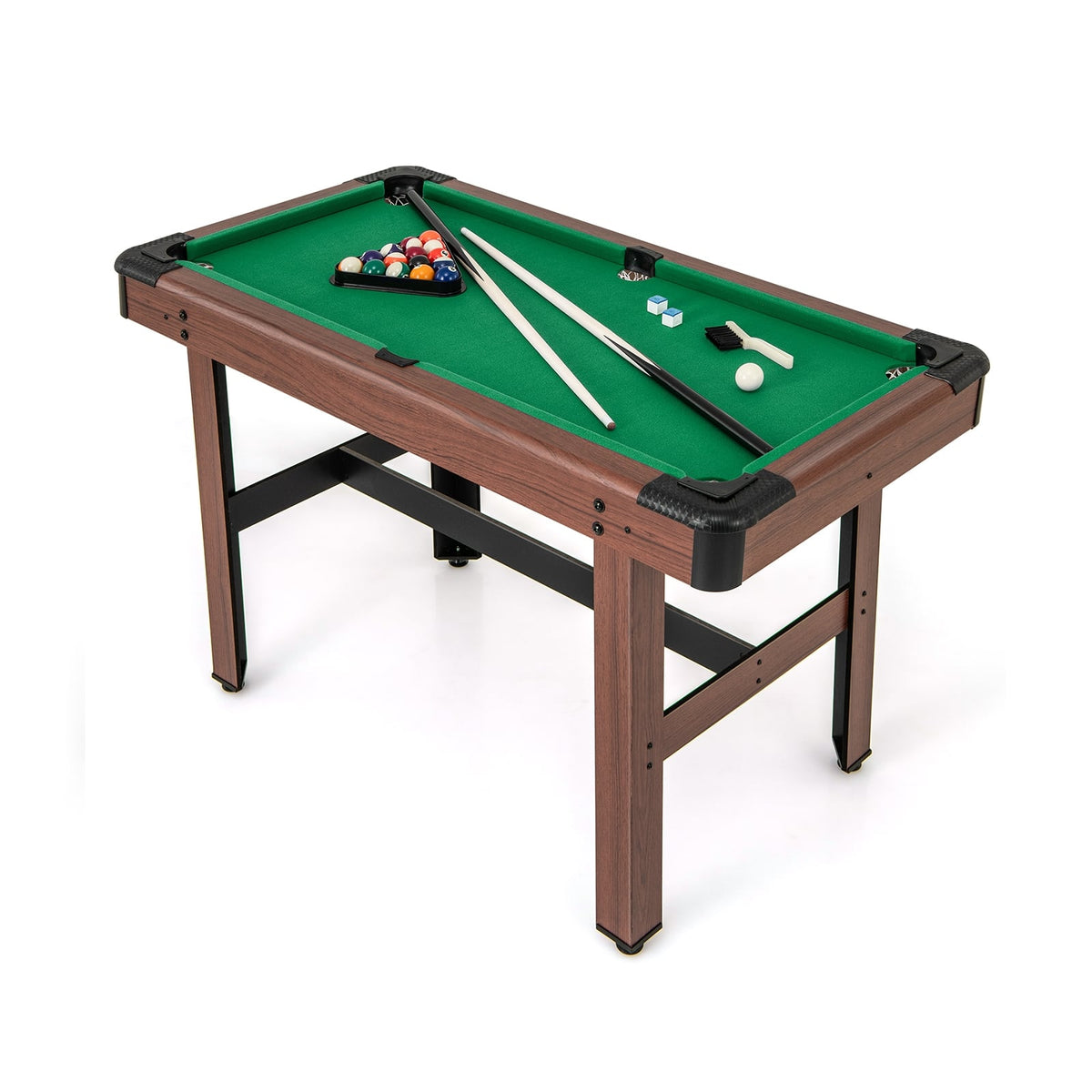 48 Inch Wooden Pool Table With Full Ball Set, Green Game Room at Gallery Canada