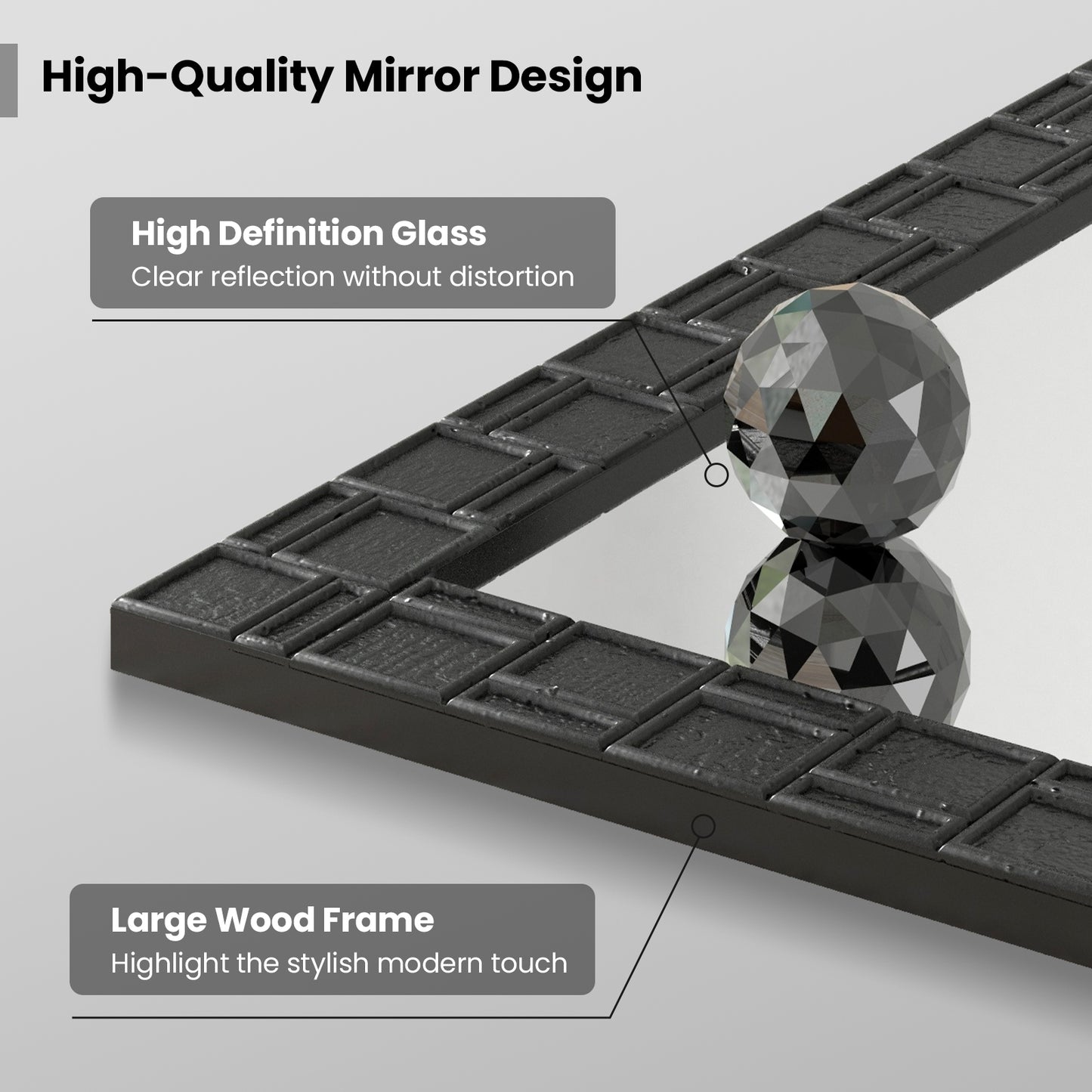 Wood Framed Wall Mirror, Rectangle Vanity Mirror, Black Wall Mirrors at Gallery Canada