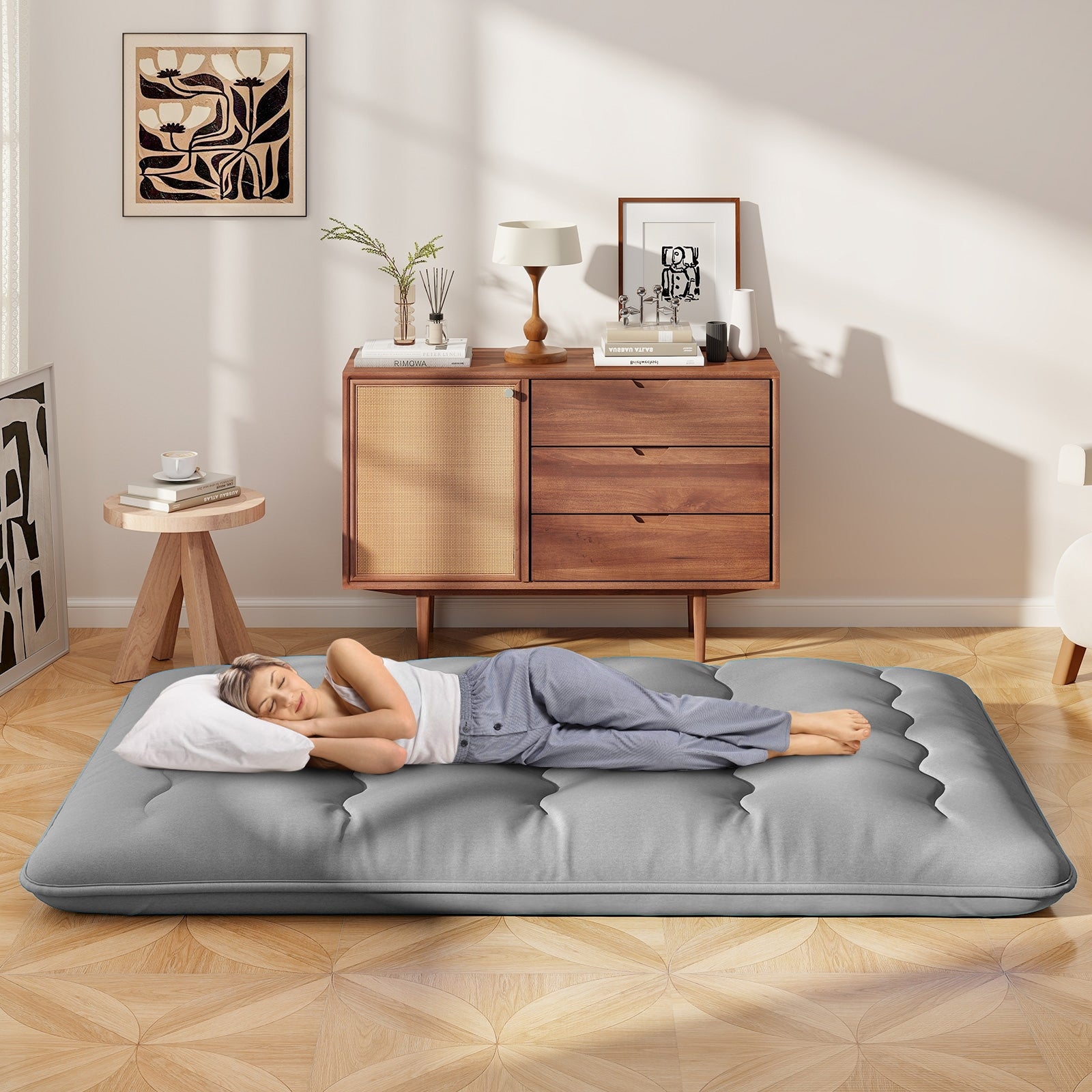Full Size Futon Mattress, Washable Cover, Carry Bag, Gray Mattresses at Gallery Canada