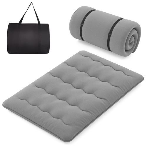 Full Size Futon Mattress, Washable Cover, Carry Bag, Gray