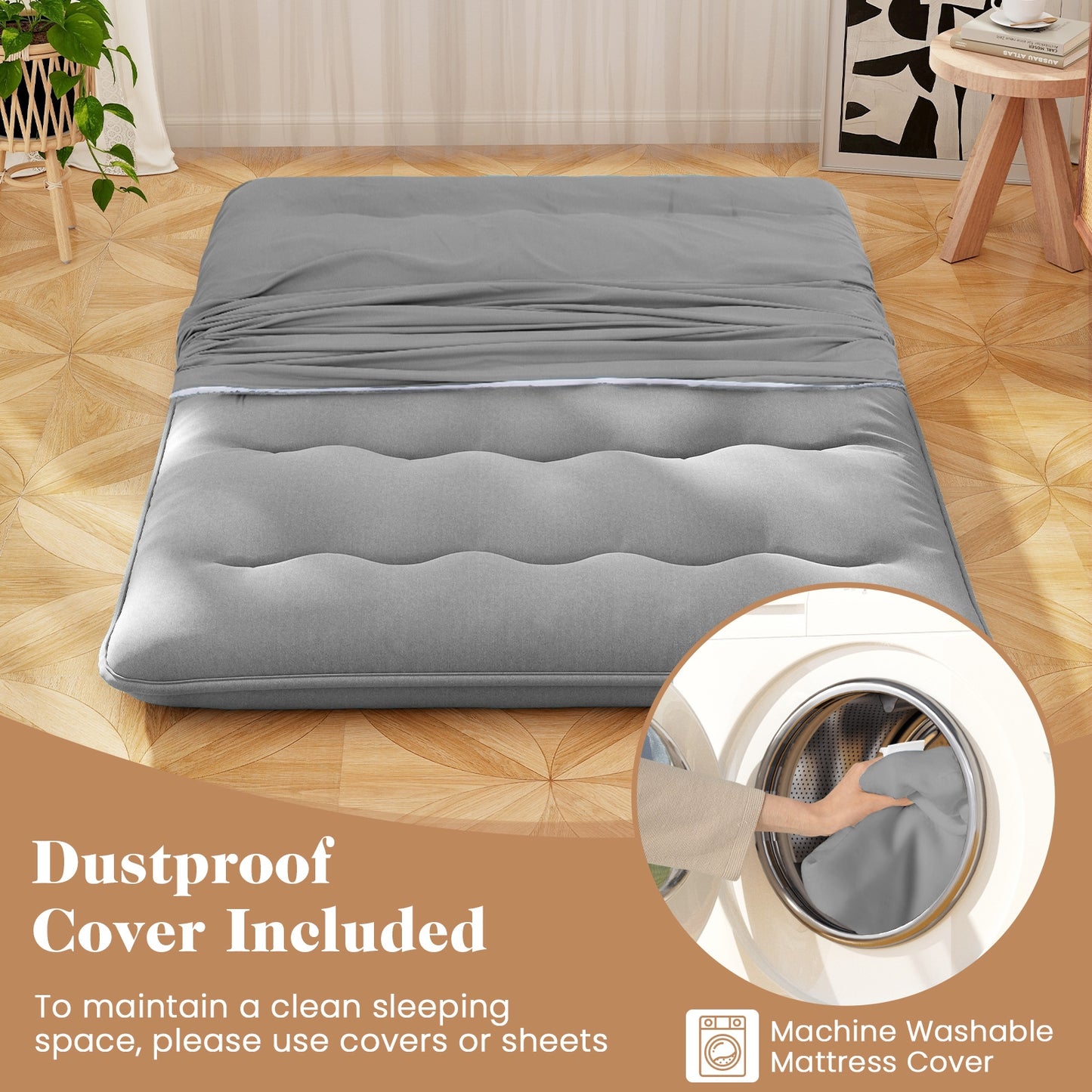 Full Size Futon Mattress, Washable Cover, Carry Bag, Gray Mattresses at Gallery Canada