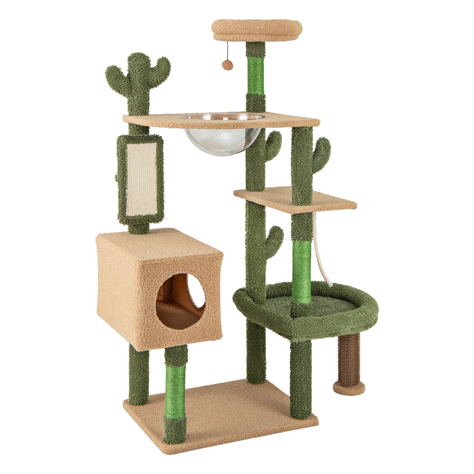 59 Inch Multilevel Cat Tree, Scratching Posts, Cando Toy, Green Cat Trees Condos & Scratchers at Gallery Canada