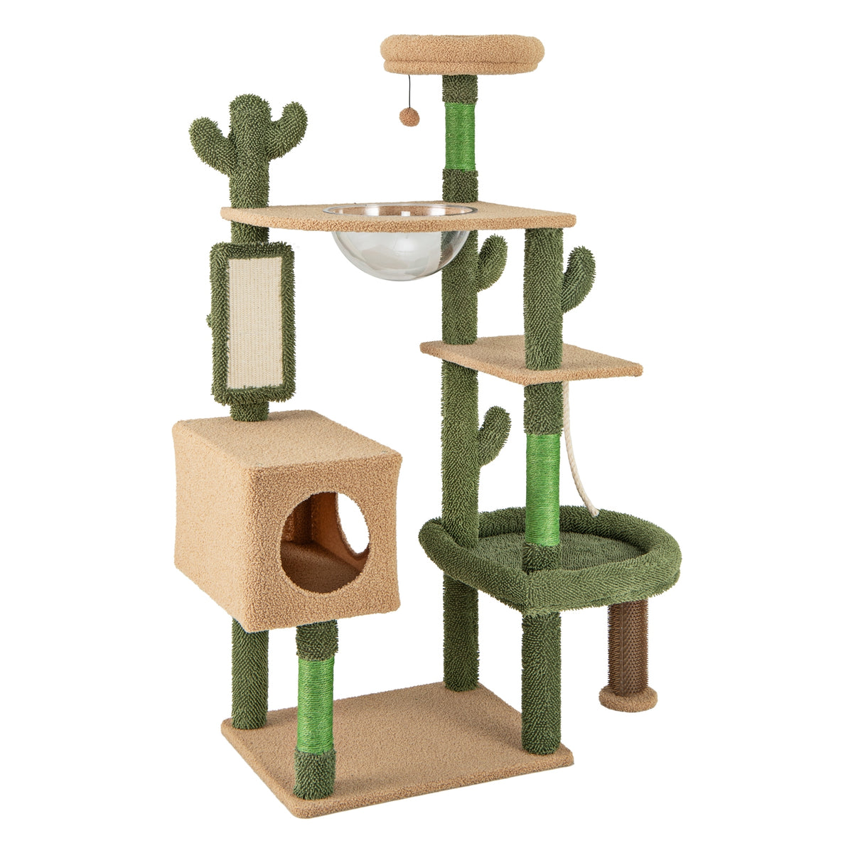 59 Inch Multilevel Cat Tree, Scratching Posts, Cando Toy, Green Cat Trees Condos & Scratchers at Gallery Canada