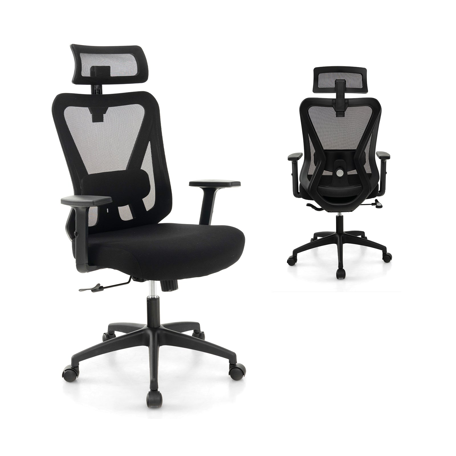 Mesh Ergonomic Office Chair, Adjustable Swivel Task Chair, Black Mesh Chairs at Gallery Canada