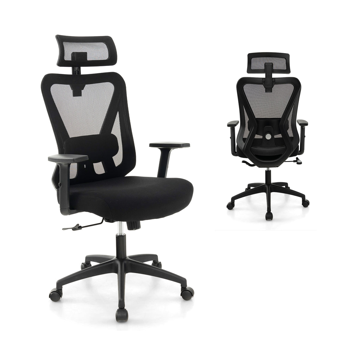 Mesh Ergonomic Office Chair, Adjustable Swivel Task Chair, Black Mesh Chairs at Gallery Canada