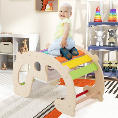 2-in-1 Rocking Horse Arch, Montessori Climbing Toys, Multicolor Climbers & Slides at Gallery Canada