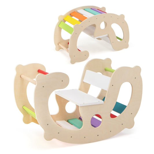 2-in-1 Rocking Horse Arch, Montessori Climbing Toys, Multicolor Climbers & Slides Multicolor at Gallery Canada