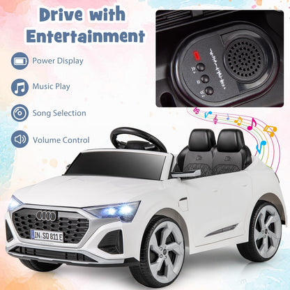 12V Kids Ride On Car, Remote Control, 3 Speeds, White Powered Ride On Toys at Gallery Canada