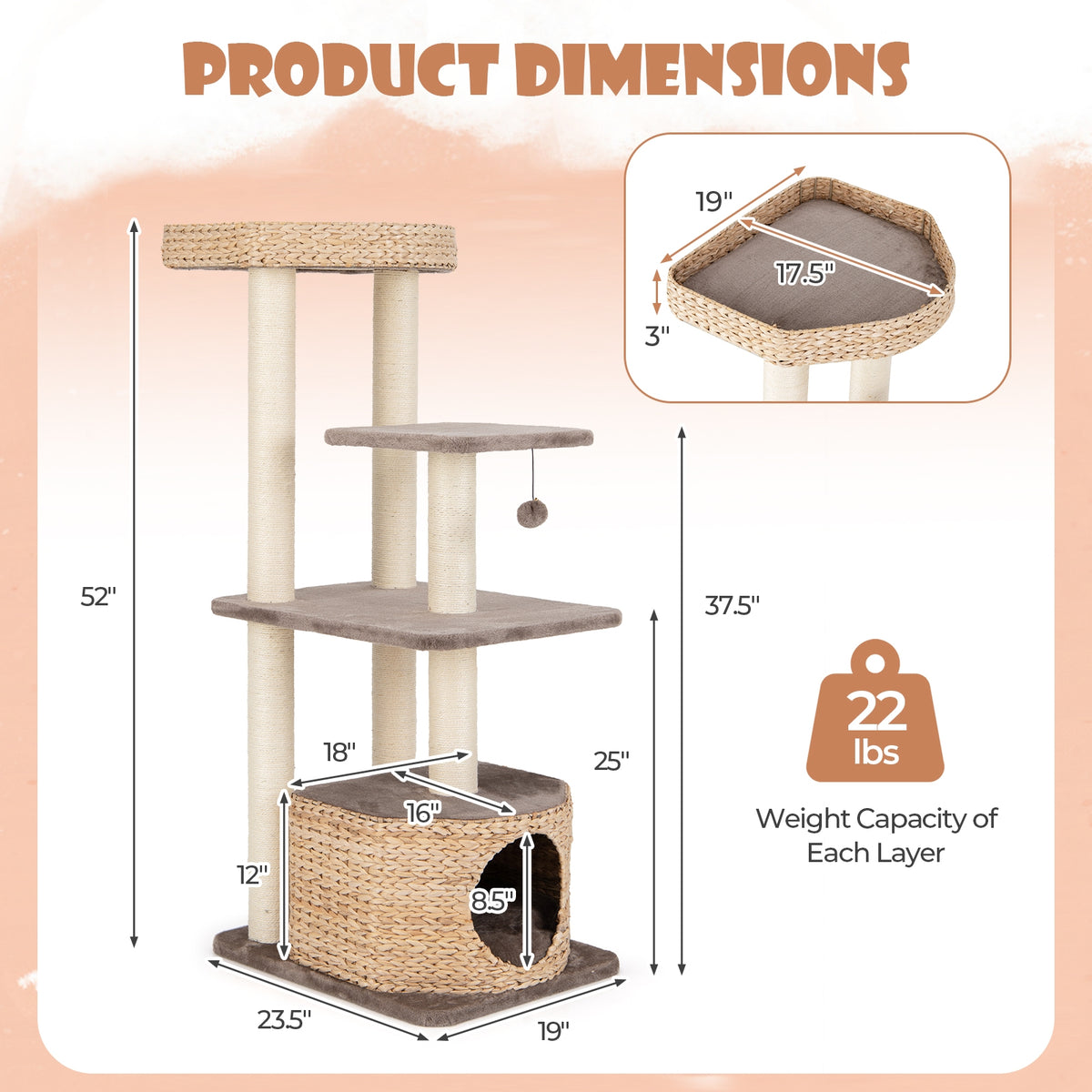4 Layer Cat Tower, Scratching Posts, Condo, Washable Cushions, Coffee Cat Trees Condos & Scratchers at Gallery Canada
