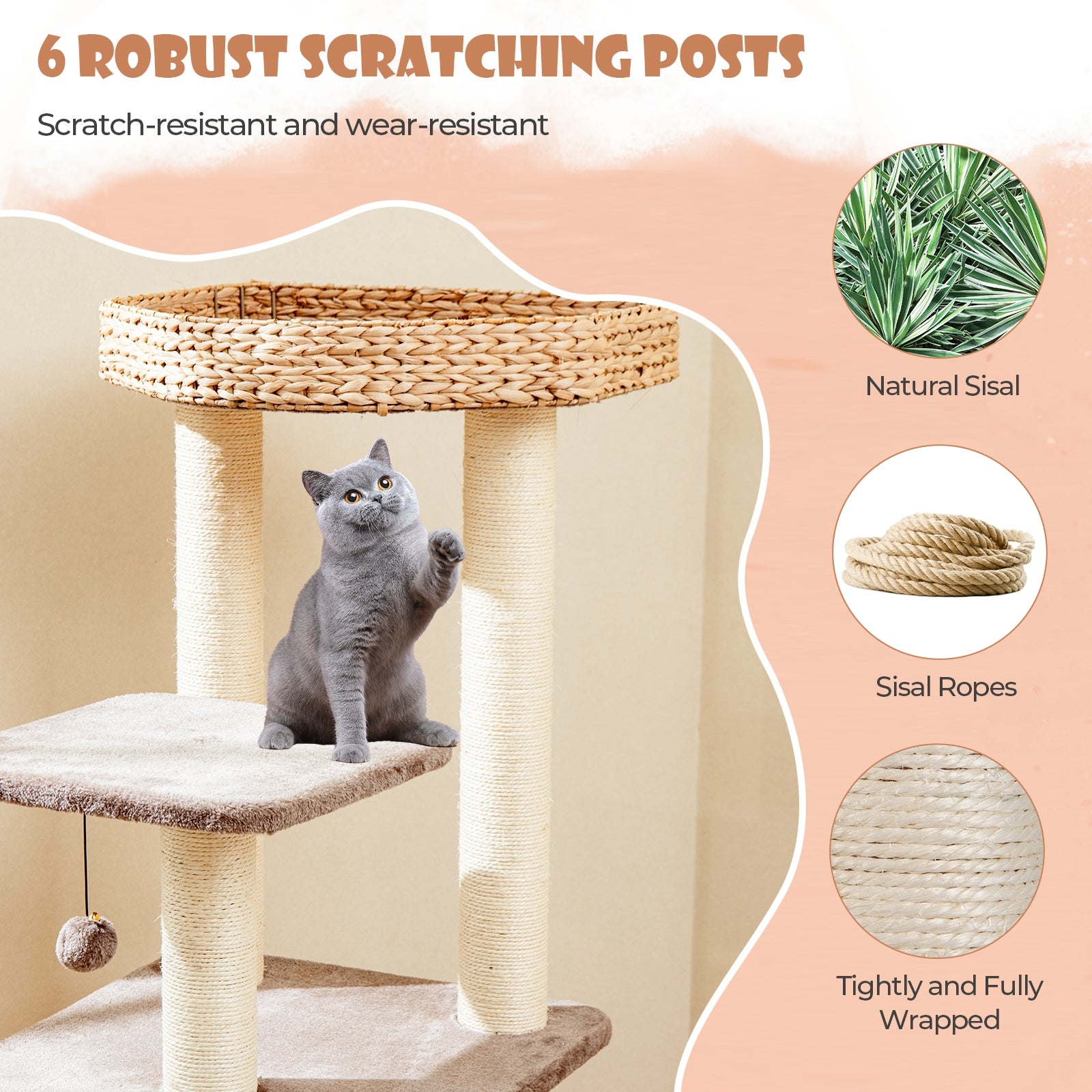 4 Layer Cat Tower, Scratching Posts, Condo, Washable Cushions, Coffee Cat Trees Condos & Scratchers at Gallery Canada