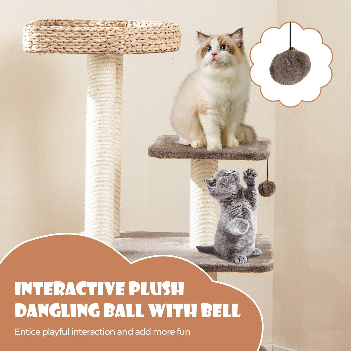 4 Layer Cat Tower, Scratching Posts, Condo, Washable Cushions, Coffee Cat Trees Condos & Scratchers at Gallery Canada