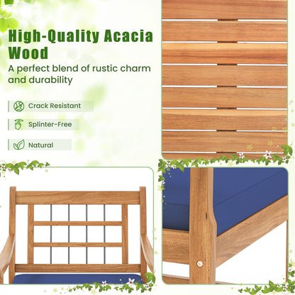 3 Piece Wood Patio Set, Acacia Frame, Cushions, Navy Patio Conversation Sets at Gallery Canada