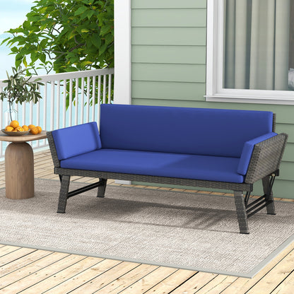Outdoor Convertible Sofa Daybed, Adjustable Armrests, Navy Patio Conversation Sets at Gallery Canada