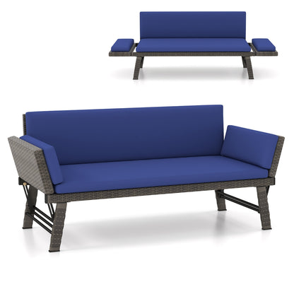 Outdoor Convertible Sofa Daybed, Adjustable Armrests, Navy Patio Conversation Sets at Gallery Canada