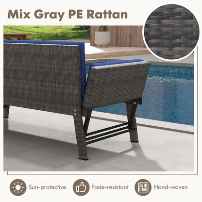 Outdoor Convertible Sofa Daybed, Adjustable Armrests, Navy Patio Conversation Sets at Gallery Canada