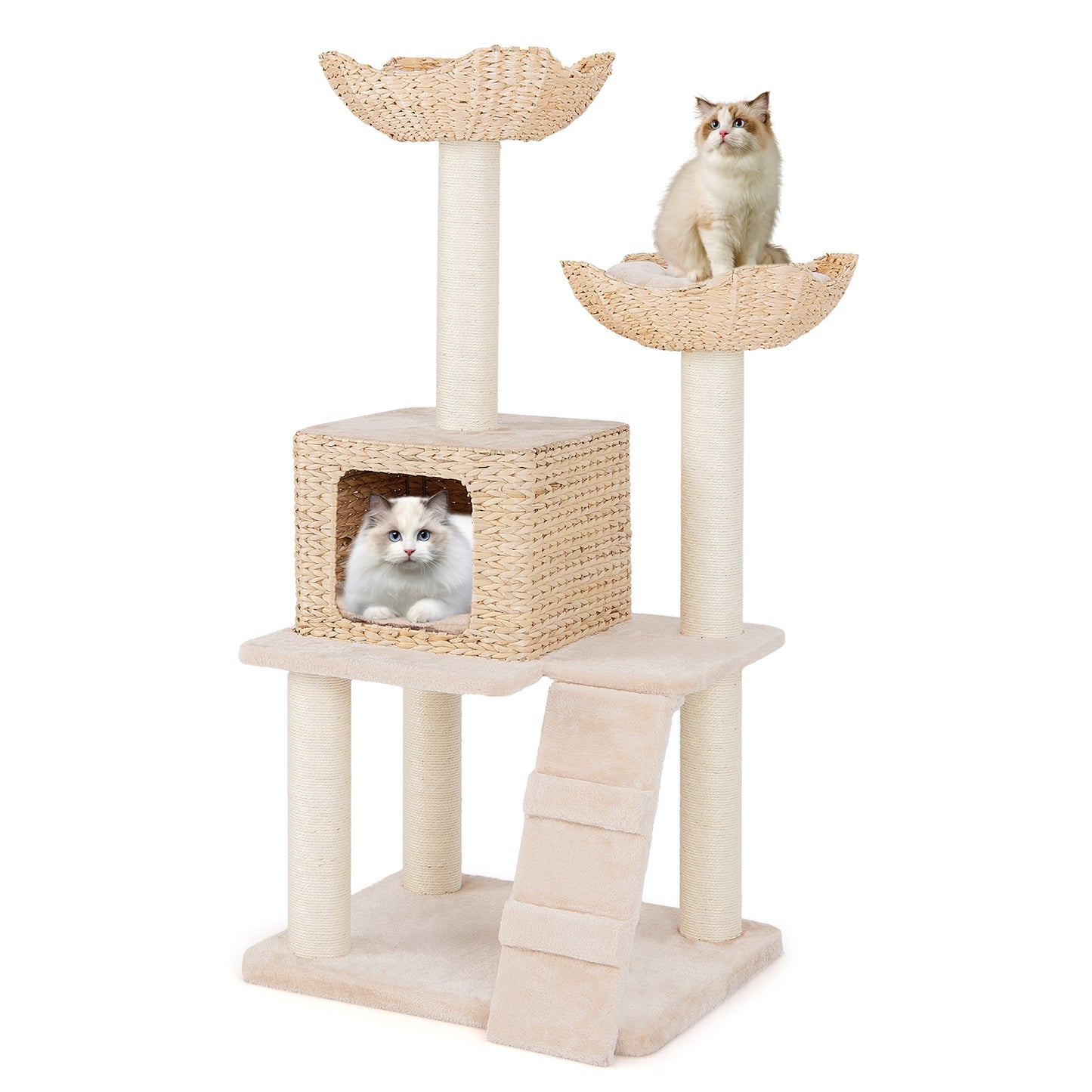 48 Inch Cattail Cat Tower, Sisal Scratching Posts, Perch, Condo, Beige Cat Trees Condos & Scratchers at Gallery Canada