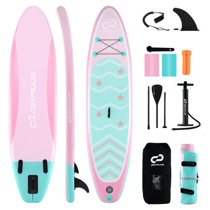 11 Feet Inflatable Stand Up Paddle Board, 3 Fins, Adjustable Paddle, Pink Surfing at Gallery Canada