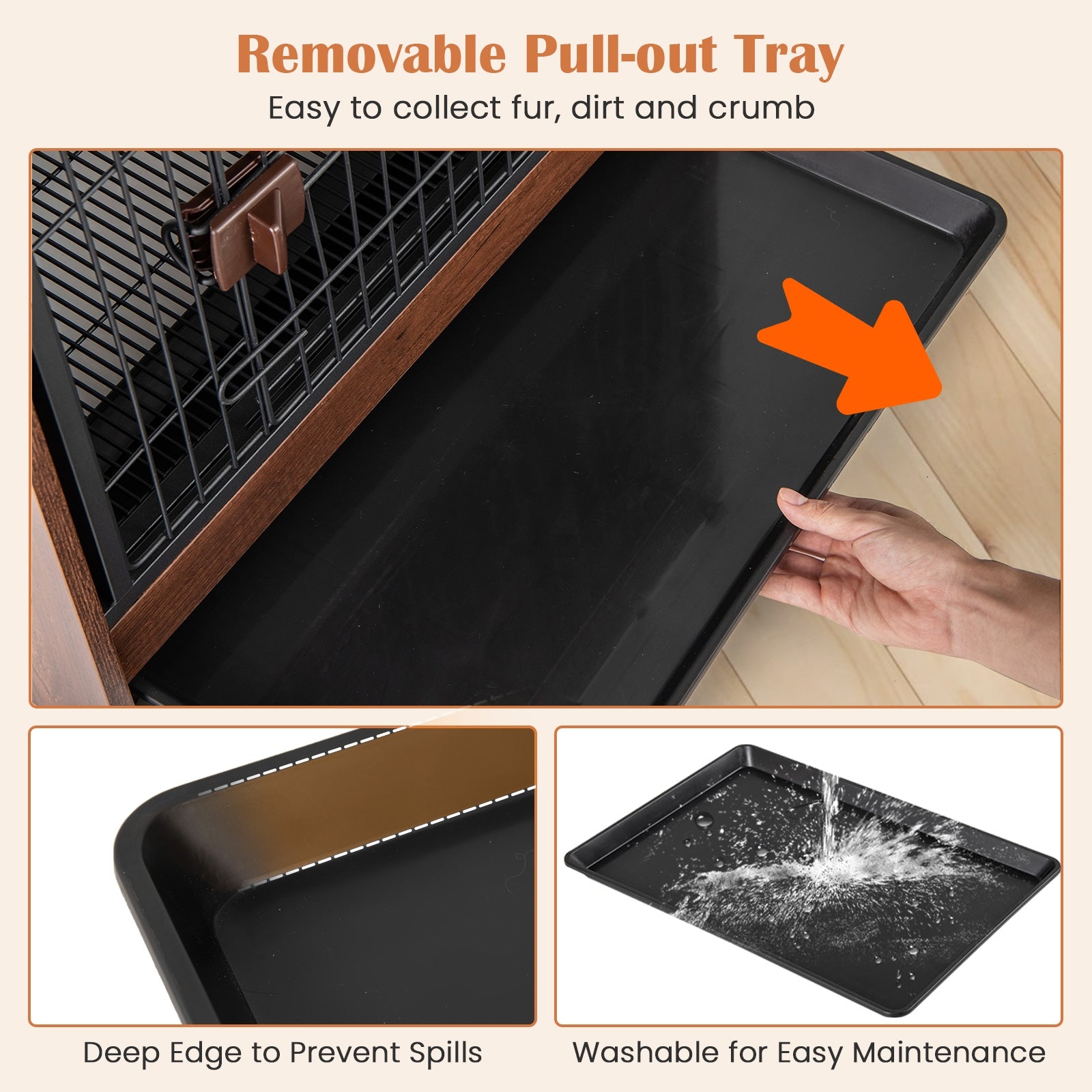 Indoor Dog Crate With Removable Tray, Rustic Brown Dog Kennels at Gallery Canada