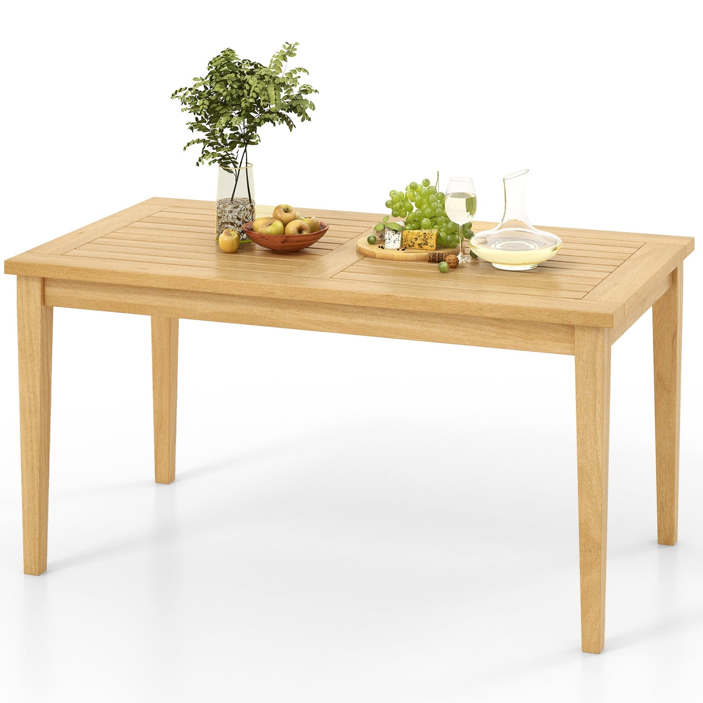 Outdoor Teak Wood Coffee Table, 20 Inch x 35.5 Inch, Natural Patio Coffee Tables at Gallery Canada