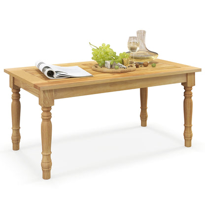 Patio Coffee Table, Solid Teak Wood Structure, Slatted Tabletop, Natural Patio Coffee Tables at Gallery Canada