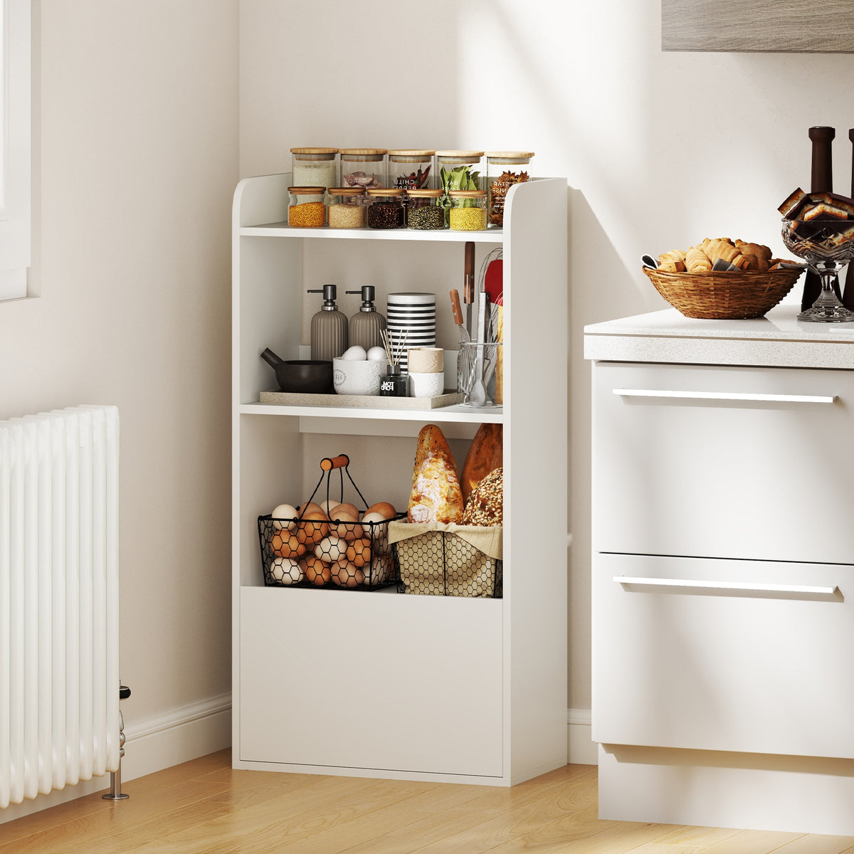 3-Tier Open Shelf Freestanding Bookshelf, White Bookcases at Gallery Canada