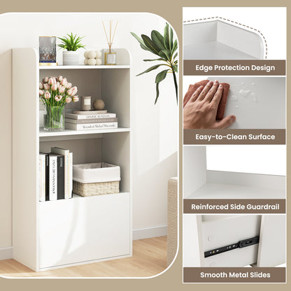 3-Tier Open Shelf Freestanding Bookshelf, White Bookcases at Gallery Canada