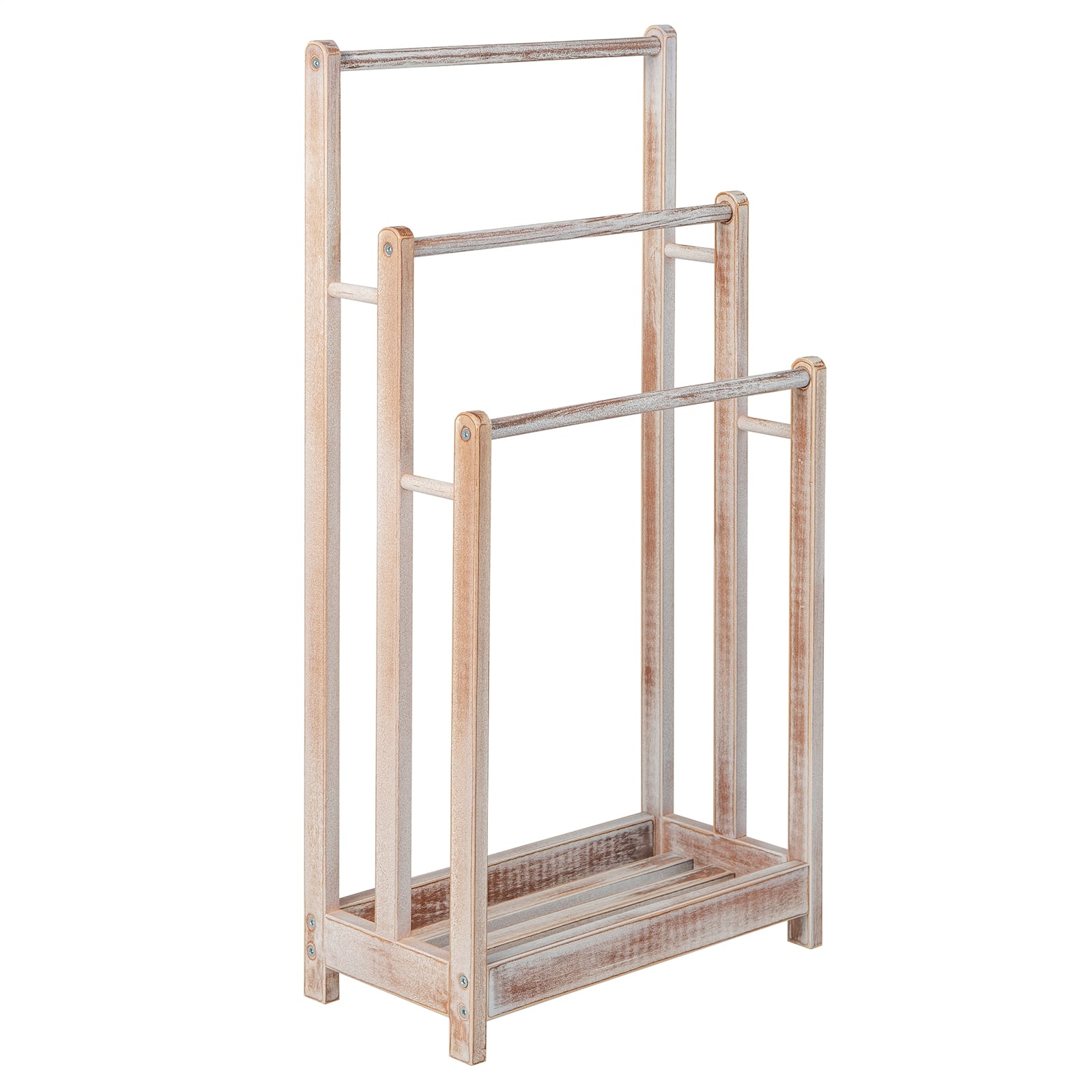 Freestanding Towel Rack, 3-Bar Drying Stand, White Towel Racks White at Gallery Canada